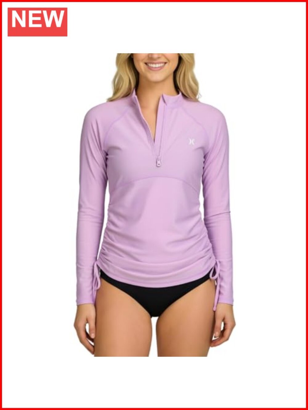 Quarter-Zip Long Sleeve Rash Guard SPF 50+ Sun Shirt